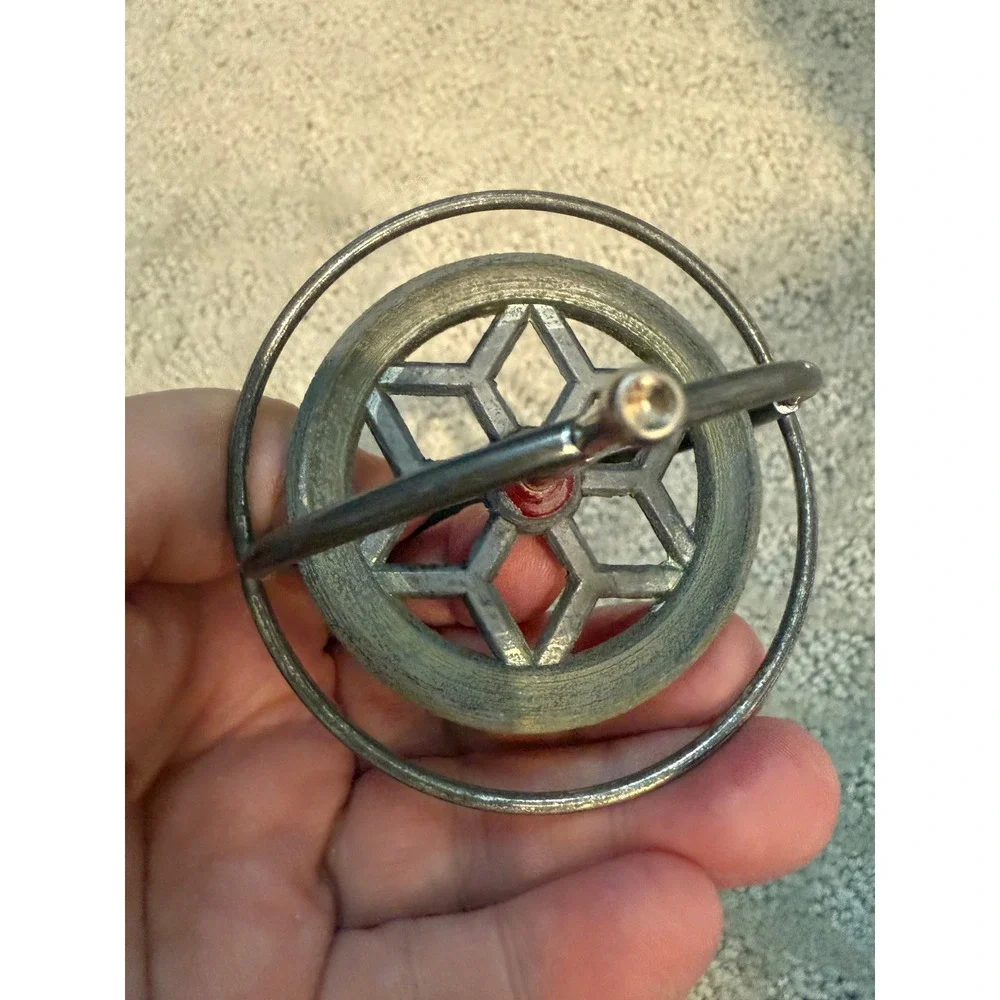 Vintage Gyroscope Desk Toy Metal Spinning‎ Top
